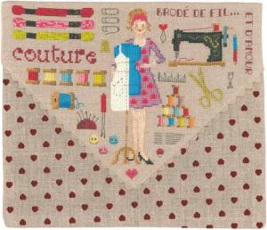 Le Bonheur des Dames Kreativset Le Bonheur des Dames Etui Kreuzstich Stickpackung "Pochette Couture", (embroidery kit by Marussia)