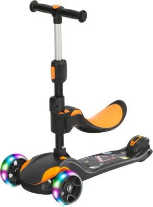 OUNUO Dreiradscooter Kinderroller mit Klappsitz, höhenverstellbar, mit LED, für 2 Jahre ab