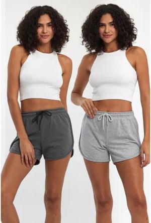 COMEOR Sporthose Kurze Hose Damen Sportshorts Laufshorts Sommer Hosen Trainingshose (2-tlg)