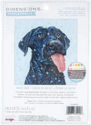 Dimensions Kreativset Dimensions Kreuzstich Stickpackung "Schneehund", Zählmuster, 15,2x15, (embroidery kit by Marussia)