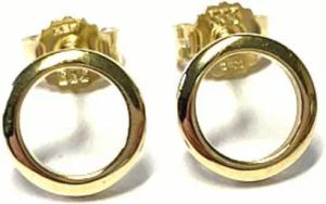 Edelschmiede925 Schmuckset Ohrstecker 333 Gelbgold poliert Kreis modern einfarbig