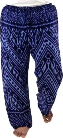 PANASIAM Relaxhose gemusterte Relaxhose aus 100% Viskose Unisex Haremshose Wellnesshose Muckhose für Yoga Freizeit Urlaub Schlupfhose Spa-Hose Boho Sommerhose