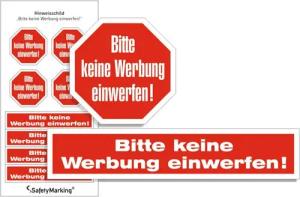 SafetyMarking Hinweisschild Bitte keine Werbung einwerfen (2 Motive)
