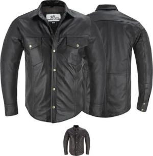 German Wear Outdoorhemd Trend510 Lederhemd Herren Motorradhemd Lederjacke