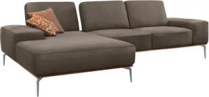 W.SCHILLIG Ecksofa run, Designsofa mit tollem Sitzkomfort, bequem, L-Form, mit elegantem Holzsockel, Füße in Silber matt, Breite 299 cm