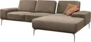 W.SCHILLIG Ecksofa run, Designsofa mit tollem Sitzkomfort, bequem, L-Form, mit elegantem Holzsockel, Füße in Silber matt, Breite 299 cm