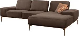 W.SCHILLIG Ecksofa run, Designsofa mit tollem Sitzkomfort, L-Form, mit Holzsockel, Füße in Bronze pulverbeschichtet, Breite 299 cm