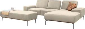W.SCHILLIG Ecksofa run, Designsofa mit tollem Sitzkomfort, bequem, L-Form, mit elegantem Holzsockel, Füße in Silber matt, Breite 279 cm