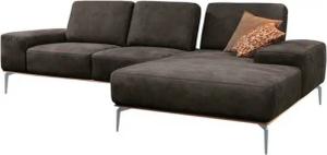 W.SCHILLIG Ecksofa run, Designsofa mit tollem Sitzkomfort, bequem, L-Form, mit elegantem Holzsockel, Füße in Silber matt, Breite 279 cm