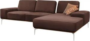W.SCHILLIG Ecksofa run, Designsofa mit tollem Sitzkomfort, bequem, L-Form, mit elegantem Holzsockel, Füße in Chrom glänzend, Breite 319 cm