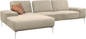 W.SCHILLIG Ecksofa run, Designsofa mit tollem Sitzkomfort, bequem, L-Form, mit elegantem Holzsockel, Füße in Chrom glänzend, Breite 319 cm