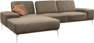 W.SCHILLIG Ecksofa run, Designsofa mit tollem Sitzkomfort, bequem, L-Form, mit elegantem Holzsockel, Füße in Chrom glänzend, Breite 319 cm