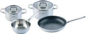 Johann Lafer Topf-Set Lafer, Edelstahl 18/10 (Set, 6-tlg., je 1x Fleischtopf Ø 20/24 cm, 1 Sauteuse Ø 20 cm, 1 Bratpfanne Ø 28 cm), Induktion