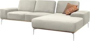 W.SCHILLIG Ecksofa run, Designsofa, bequem, L-Form, mit elegantem Holzsockel, Füße in Chrom glänzend, Breite 299 cm