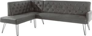 exxpo - sofa fashion Eckbank Doppio, Chesterfield Optik, komfortabel und bequem, hohe Designfüße, Frei im Raum stellbar