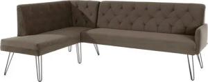 exxpo - sofa fashion Eckbank Doppio, Chesterfield Optik, komfortabel und bequem, hohe Designfüße, Frei im Raum stellbar