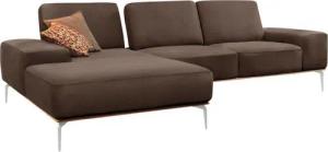 W.SCHILLIG Ecksofa run, Designsofa, bequem, L-Form, mit elegantem Holzsockel, Füße in Chrom glänzend, Breite 299 cm
