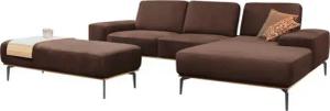 W.SCHILLIG Ecksofa run, Designsofa mit tollem Sitzkomfort, bequem, L-Form, mit Holzsockel, Füße in Schwarz pulverbeschichtet, Breite 319 cm