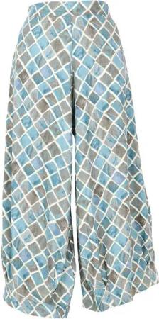 Guru-Shop Relaxhose Knöchellange Palazzohose, weite Boho.. alternative Bekleidung