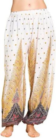 PANASIAM Relaxhose Muckhose im Peacock Design leichte Sommerhose als Haremshose aus hochwertiger natürlicher Viskose Pumphose Freizeithose