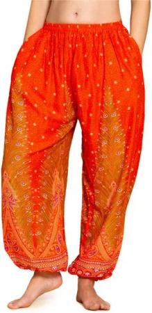 PANASIAM Relaxhose Muckhose im Peacock Design leichte Sommerhose als Haremshose aus hochwertiger natürlicher Viskose Pumphose Freizeithose