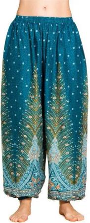 PANASIAM Relaxhose Muckhose im Peacock Design leichte Sommerhose als Haremshose aus hochwertiger natürlicher Viskose Pumphose Freizeithose