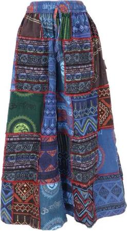 Guru-Shop Relaxhose Bequeme Palazzohose, weite Patchwork.. alternative Bekleidung