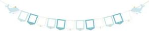 partydeco Girlande, Fotogirlande Banner aus Papier Wal 15x300cm blau gold