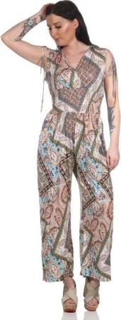 Aurela Damenmode Overall Sommerlicher Jumpsuit Damen Overall tiefer Rückenausschnitt, Träger zum Raffen