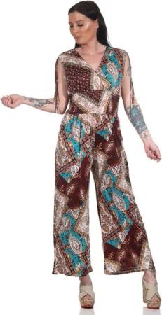 Aurela Damenmode Overall Sommerlicher Jumpsuit Damen Overall tiefer Rückenausschnitt, Träger zum Raffen
