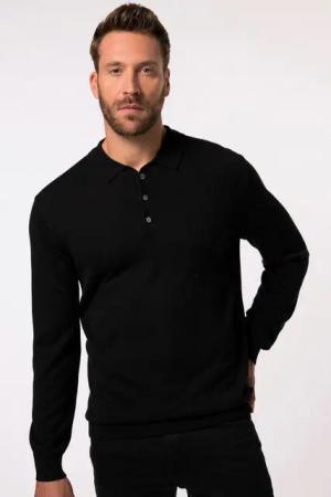 JP1880 Rundhalspullover JP 1880 Strick-Poloshirt FLEXNAMIC® Langarm