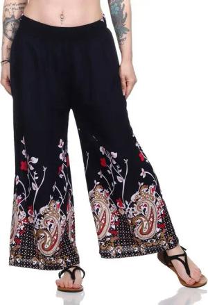 Aurela Damenmode Culotte Sommerhose leichte Marlene Hose für Damen luftige Culotte luftig & leichte Baumwollmischung, Stretchbund
