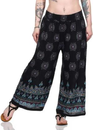 Aurela Damenmode Culotte Sommerhose leichte Marlene Hose für Damen luftige Culotte luftig & leichte Baumwollmischung, Stretchbund