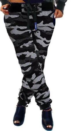 RMK Jogginghose Damen Trainingshose Fitnesshose Sporthose Camouflage Sweatpants elastischer Bund