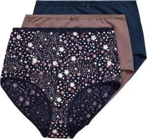 Ulla Popken Slip Maxislips 3er-Pack Sterne/ einfarbig