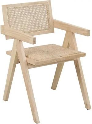 SIT Armlehnstuhl, gepolsteter Sitz, Rücken und Sitz mit Rattan