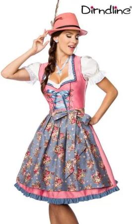 Dirndline Dirndl Dirndline - Verträumtes Dirndl mit Denim - (L,M,S,XL,2XL)
