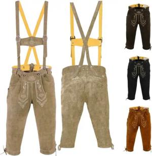 German Wear Trachtenlederhose GW822 Kniebundhose trachtenhose Trachten Lederhose mit Hosenträger