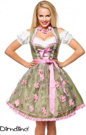 Dirndline Dirndl Dirndline - Dirndl mit Blumenschürze - (3XL,L,XL)