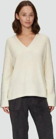 s.Oliver Strickpullover Strickpullover mit V-Ausschnitt und Kontrast-Details Ziernaht