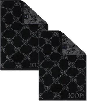 JOOP! Handtuch 2 Stück Joop! Gästetuch Cornflower 1611-90 Schwarz 30x50, Walkfrottier (2-St), Baumwolle