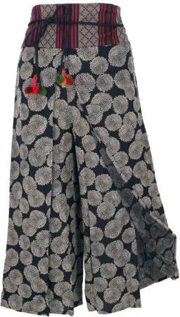 Guru-Shop Relaxhose Palazzohose, offene Boho Sommerhose, Hosenrock.. alternative Bekleidung