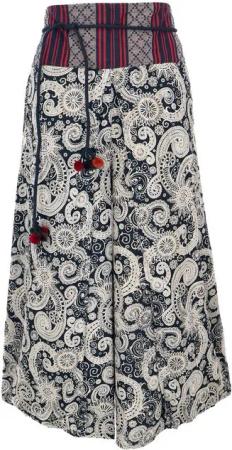 Guru-Shop Relaxhose Palazzohose, offene Boho Sommerhose, Hosenrock.. alternative Bekleidung