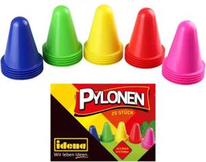 Idena Pylone Idena 40622 - Pylonen 25 Stück, farbig sortierte Warn-Kegel aus Kunsts (25 St)