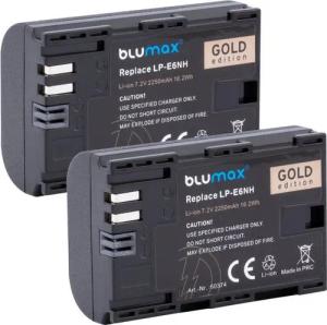 Blumax 2x LP-E6N EOS R5 R6 Mark II 80D IV 2250 mAh Kamera-Akku