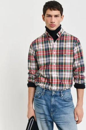 Gant Karohemd REG POPLIN TARTAN CHECK SHIRT Regular Fit Popeline Hemd mit Tartan-Karomuster