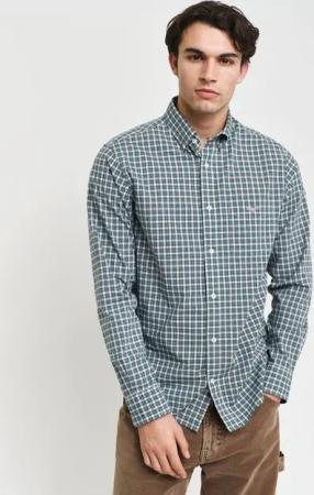 Gant Langarmhemd REG POPLIN SMALL CHECK SHIRT Regular Fit Popeline Hemd mit kleinem Karomuster