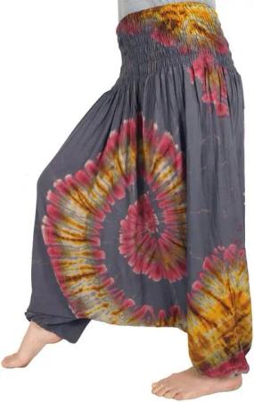 Guru-Shop Relaxhose Batik Afghani Hose, Haremshose, Pluderhose,.. Ethno Style, alternative Bekleidung