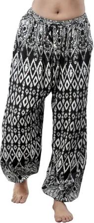 PANASIAM Relaxhose Loosefit Muckhose aus 100% Viskose Haremshose Jogger im Lao Tribe Stil weite Sommerhose Unisex Aladinhose Schlupfhose Strandhose mit Taschen