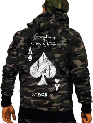 RMK Kapuzenpullover Herren Hoodie Pullover Pulli Kapuze Langarm Kompass, Karte, Camouflage, Tarn-Muster
